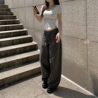 Jennie Carpenter Asymmetrical Wide Pants Fit Trousers Cotton