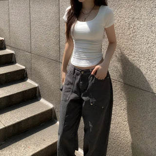 Jennie Carpenter Asymmetrical Wide Pants Fit Trousers Cotton