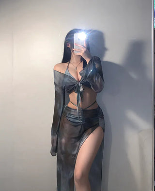 Marble Cover-up Piece Bikini Resort Look Monokini One-piece
