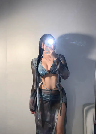 Marble Cover-up Piece Bikini Resort Look Monokini One-piece