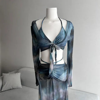 Marble Cover-up Piece Bikini Resort Look Monokini One-piece