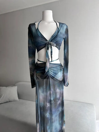 Marble Cover-up Piece Bikini Resort Look Monokini One-piece