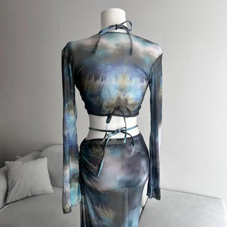 Marble Cover-up Piece Bikini Resort Look Monokini One-piece