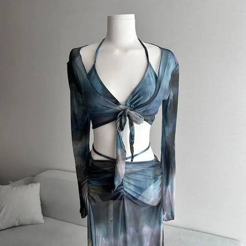 Marble Cover-up Piece Bikini Resort Look Monokini One-piece