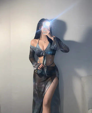 Marble Cover-up Piece Bikini Resort Look Monokini One-piece