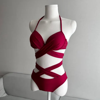X-Twist Halter Neck Bikini Sexy Glam Fit Pool