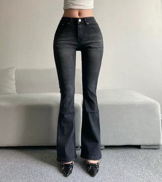 High-waisted Washed Bootcut Pants Denim Jeans Unique Sexy