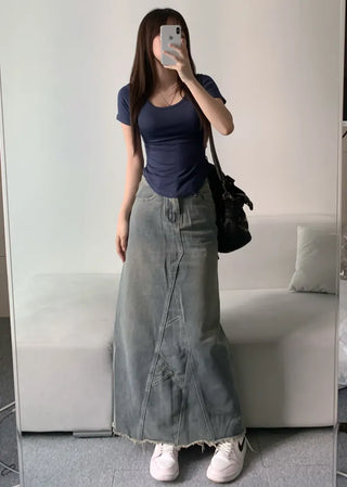 Spandex Rolled Hem Short Sleeve Tee Unique Sexy