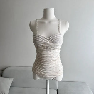 Delicate Fit Flower Punching Twist Monokini One-piece Swimsuit