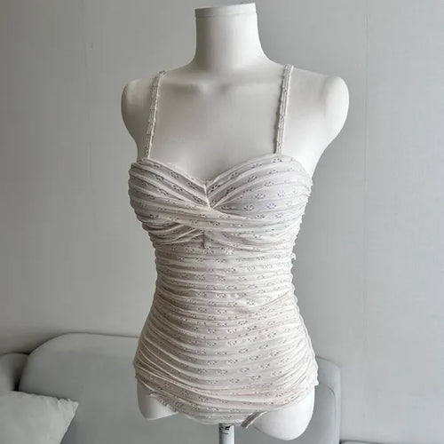 Delicate Fit Flower Punching Twist Monokini One-piece Swimsuit