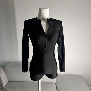 Surfing Front Zipper Rash Guard Bodysuit Monokini Bikini