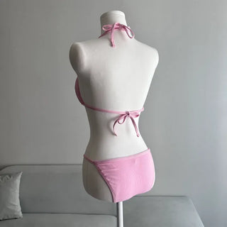 Short Sleeve Piece Bikini Ribbon Cover-up Body Profile