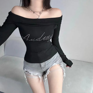Twinkle Hotfix U-Neck Short Sleeve Tee Crop Summer