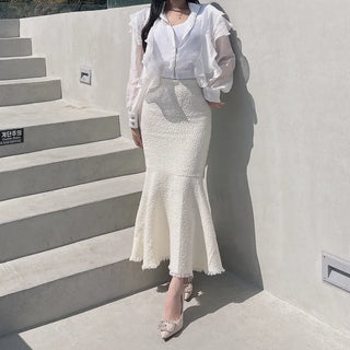 Chiffon Unique Frill Skin-preventing Effortless Chic Zip-up Blouson
