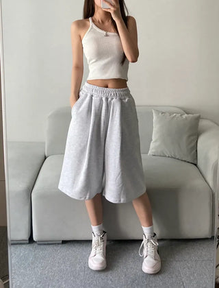 Pintuck Bermuda Pants Training Shorts Unisex Wear Unique