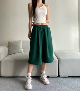 Pintuck Bermuda Pants Training Shorts Unisex Wear Unique