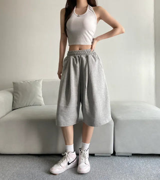 Pintuck Bermuda Pants Training Shorts Unisex Wear Unique