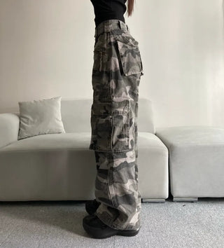 3D Multi-Pocket Military Pants Camo Cargo Wide Unisex