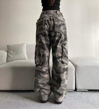 3D Multi-Pocket Military Pants Camo Cargo Wide Unisex