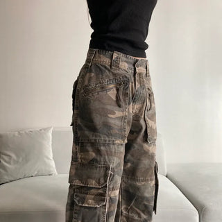3D Multi-Pocket Military Pants Camo Cargo Wide Unisex