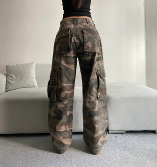 3D Multi-Pocket Military Pants Camo Cargo Wide Unisex