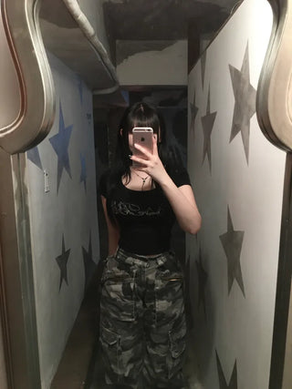 3D Multi-Pocket Military Pants Camo Cargo Wide Unisex