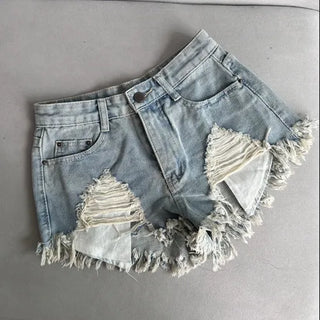 Vintage Pocket Denim Shorts Hot Pants Low-Rise Jeans