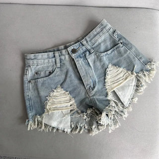 Vintage Pocket Denim Shorts Hot Pants Low-Rise Jeans