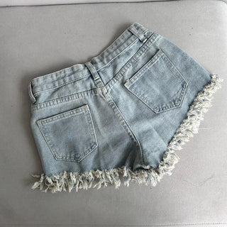 Vintage Pocket Denim Shorts Hot Pants Low-Rise Jeans