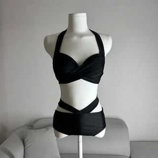 Voluminous Halter Shirred Strap Bikini Super Life-changing Photo