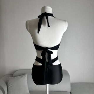 Voluminous Halter Shirred Strap Bikini Super Life-changing Photo
