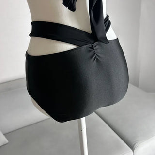Voluminous Halter Shirred Strap Bikini Super Life-changing Photo