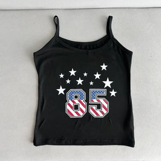Star American Flag Sleeveless Tank Top y2k Unique