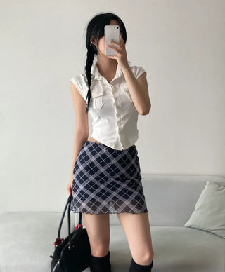 Short Sleeve Polo Shirt Cap Slim Spandex Tee