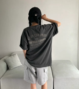 Pigment Lettering Unisex Loose Fit Short Sleeve Oversized
