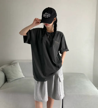 Pigment Lettering Unisex Loose Fit Short Sleeve Oversized