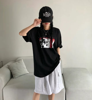 Printed Unisex Loose Fit Short Sleeve Oversized Pigment