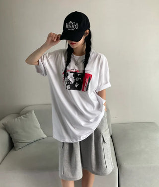 Printed Unisex Loose Fit Short Sleeve Oversized Pigment