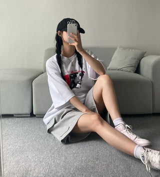 Printed Unisex Loose Fit Short Sleeve Oversized Pigment