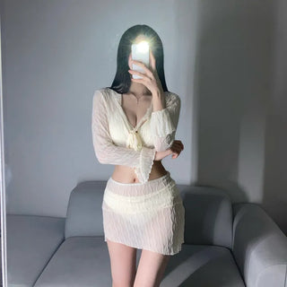 Piece Lace Cardigan Bikini Cover-up Unique Sexy Glam