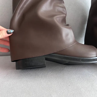 Open-toe Mid-heel Folding Boots Fold Flip-flops Sandal Warmer