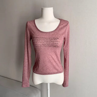 Bri Lettering See-through Long Sleeve Summer Anti-shading Tee