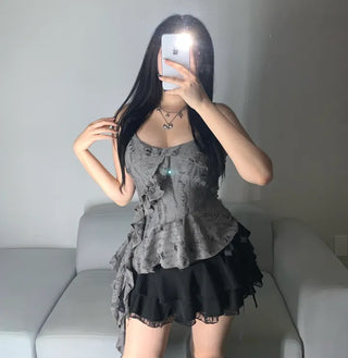 Fairy Tale Asymmetrical Frill Sleeveless Unique Vintage Tail