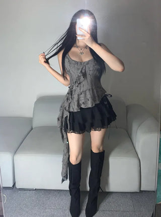 Fairy Tale Asymmetrical Frill Sleeveless Unique Vintage Tail