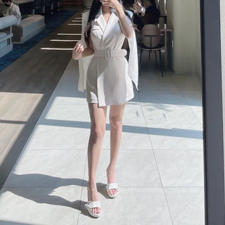 Goddess Chiffon Cape Jumpsuit Belt Wedding Guest Look