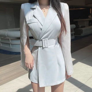 Goddess Chiffon Cape Jumpsuit Belt Wedding Guest Look