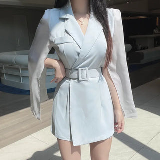 Goddess Chiffon Cape Jumpsuit Belt Wedding Guest Look