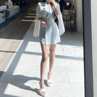 Goddess Chiffon Cape Jumpsuit Belt Wedding Guest Look