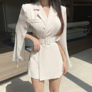 Goddess Chiffon Cape Jumpsuit Belt Wedding Guest Look