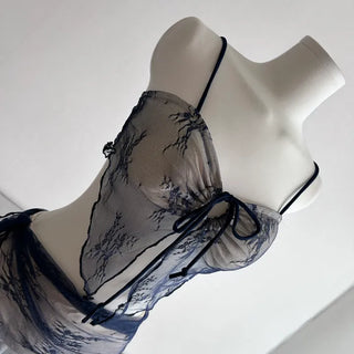 Butterfly Lace Two-Tone Bikini Mesh Staycation Look Sexy